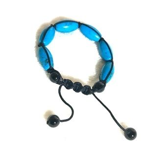 Adjustable Black & Turquoise Bracelet